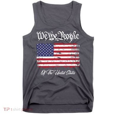 US Constitution We The People With Distressed Flag Tank Top