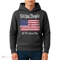 US Constitution We The People With Distressed Flag Kids Hoodie thumb 4