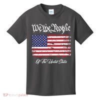 US Constitution We The People With Distressed Flag Kids T-Shirt thumb 0