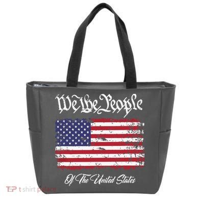 US Constitution We The People With Distressed Flag Tote Bag