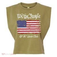 US Constitution We The People With Distressed Flag Garment-Dyed Women's Muscle Tee thumb 0