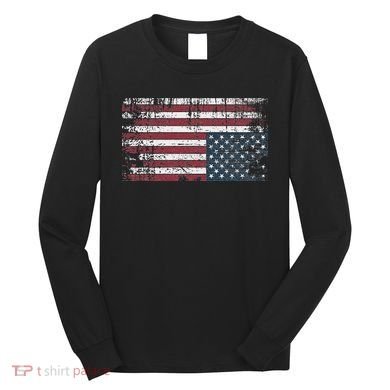 Upside Down American Flag Vintage Upside Down Usa Flag Long Sleeve Shirt