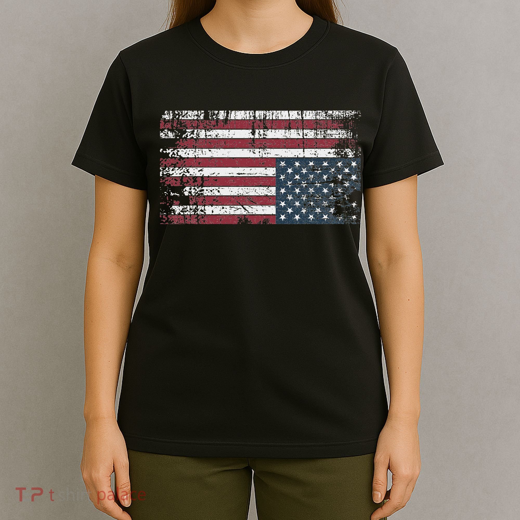 Upside Down American Flag Vintage Upside Down Usa Flag T-Shirt