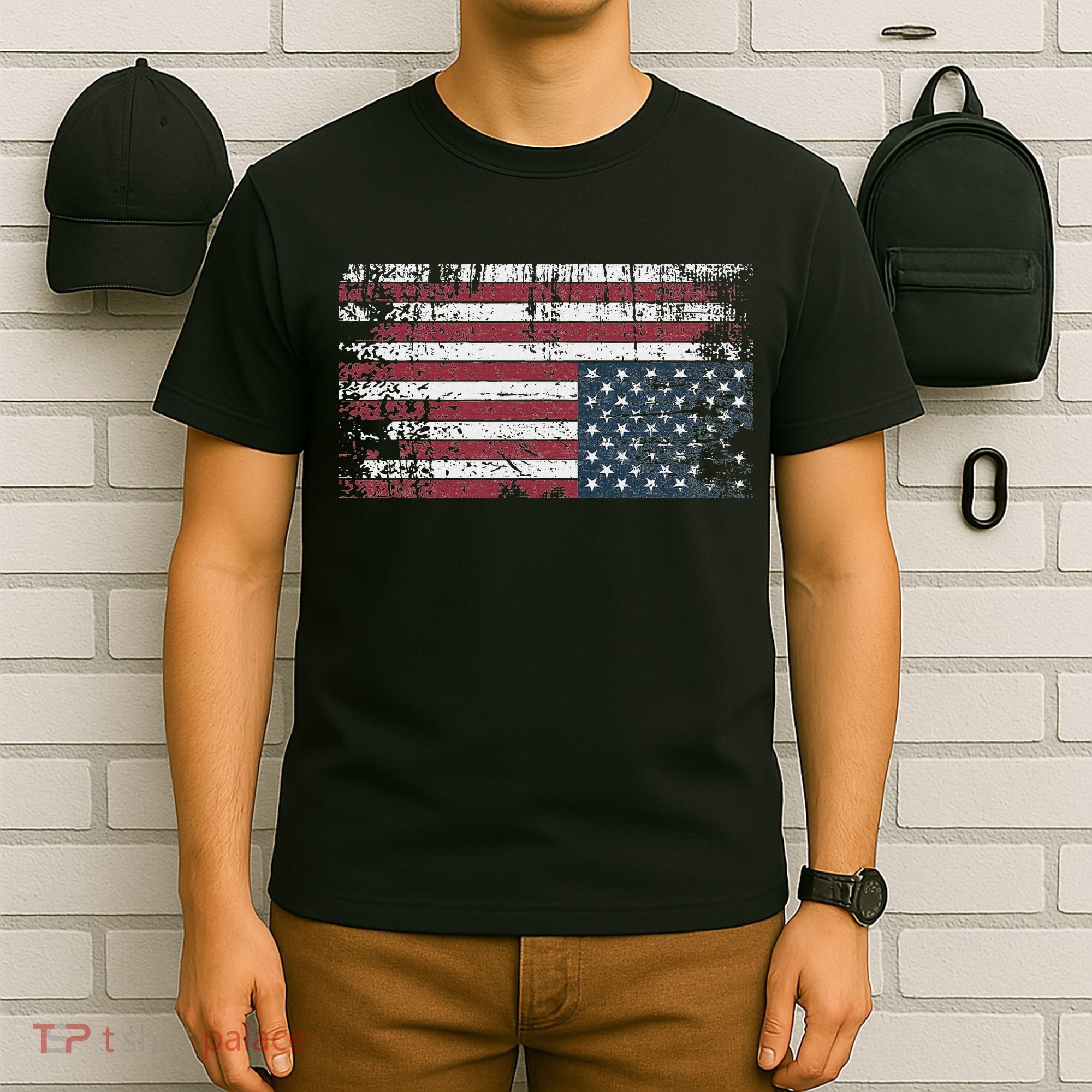 Upside Down American Flag Vintage Upside Down Usa Flag T-Shirt