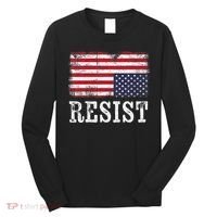 Upside Down American Flag Resist Distress United States Usa Long Sleeve Shirt thumb 0