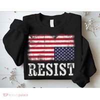 Upside Down American Flag Resist Distress United States Usa Sweatshirt thumb 2
