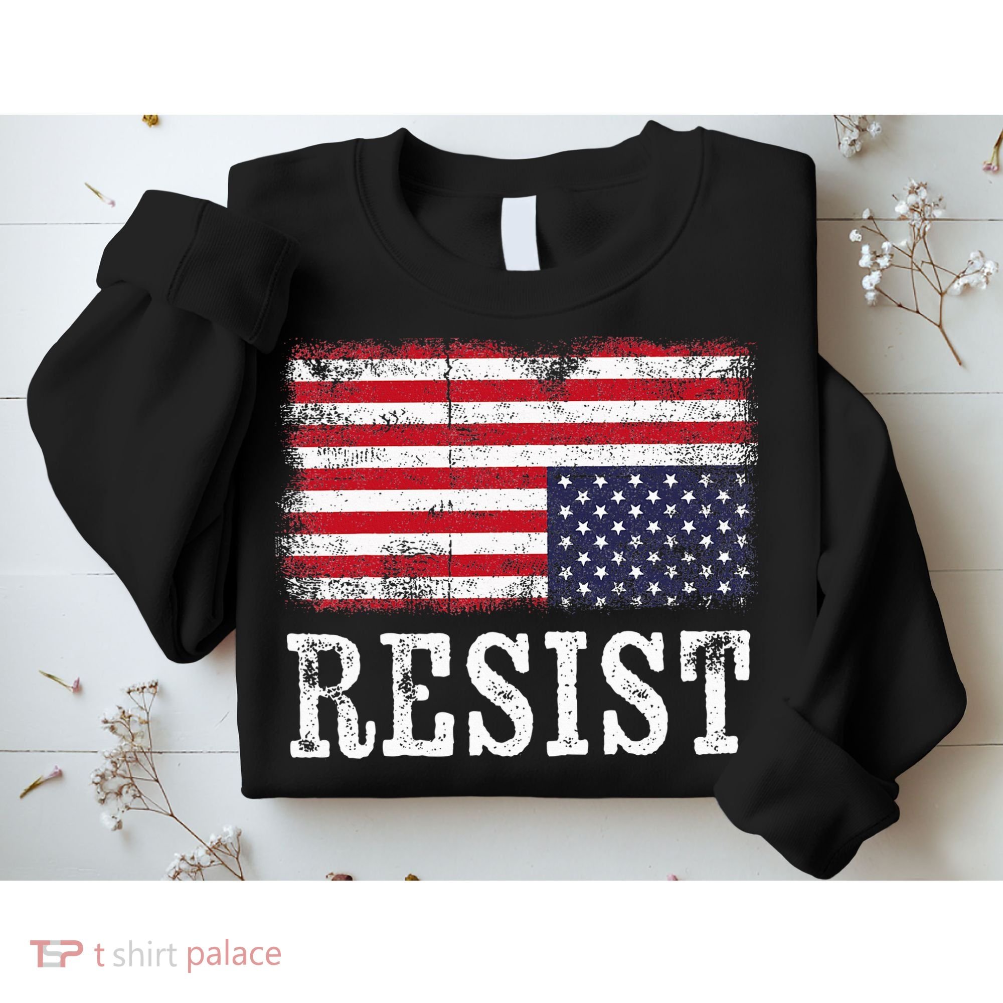 Upside Down American Flag Resist Distress United States Usa Sweatshirt