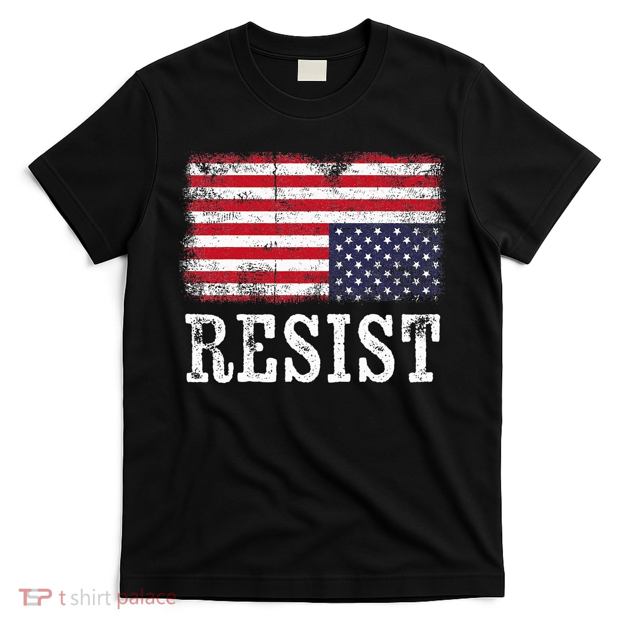 Upside Down American Flag Resist Distress United States Usa T-Shirt