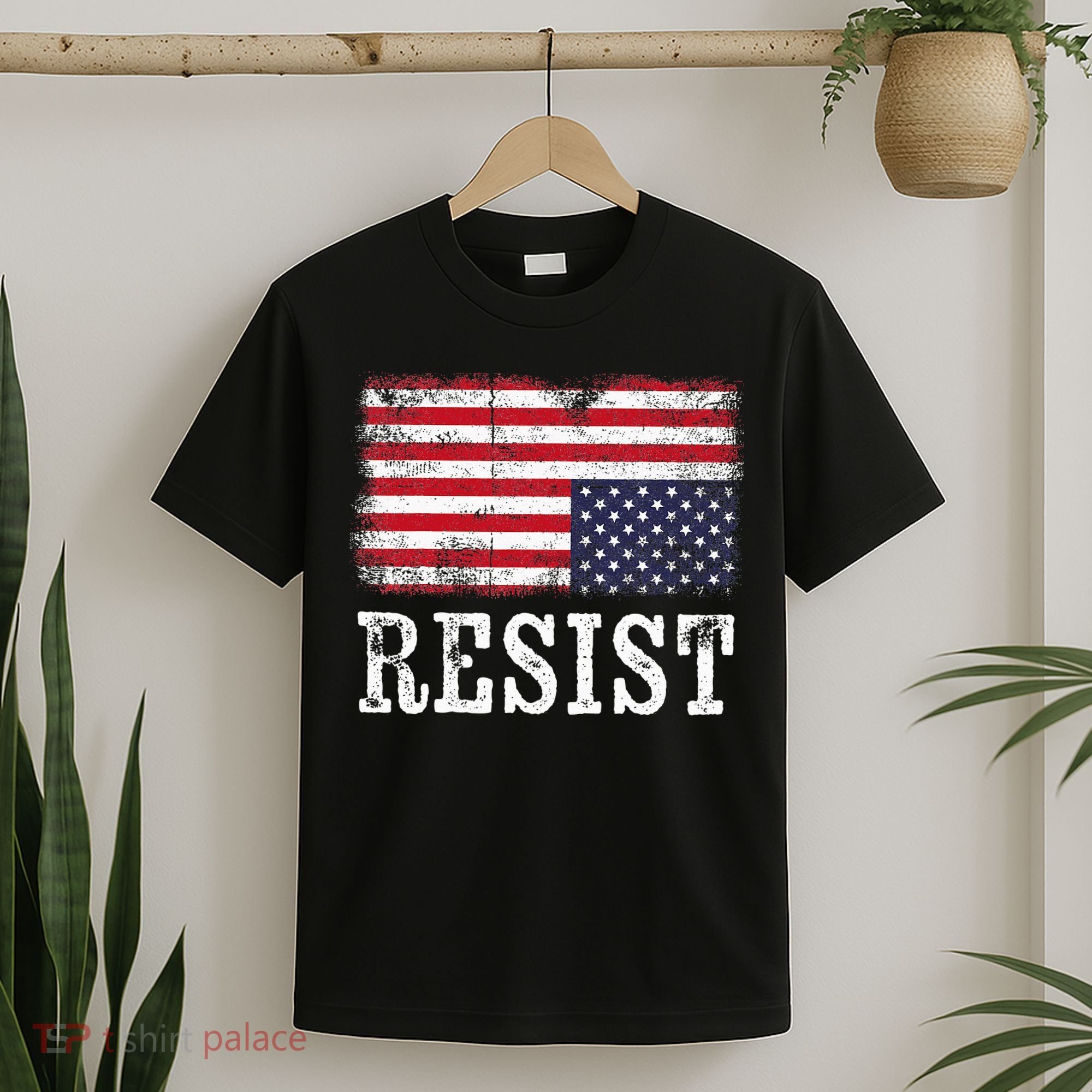 Upside Down American Flag Resist Distress United States Usa T-Shirt