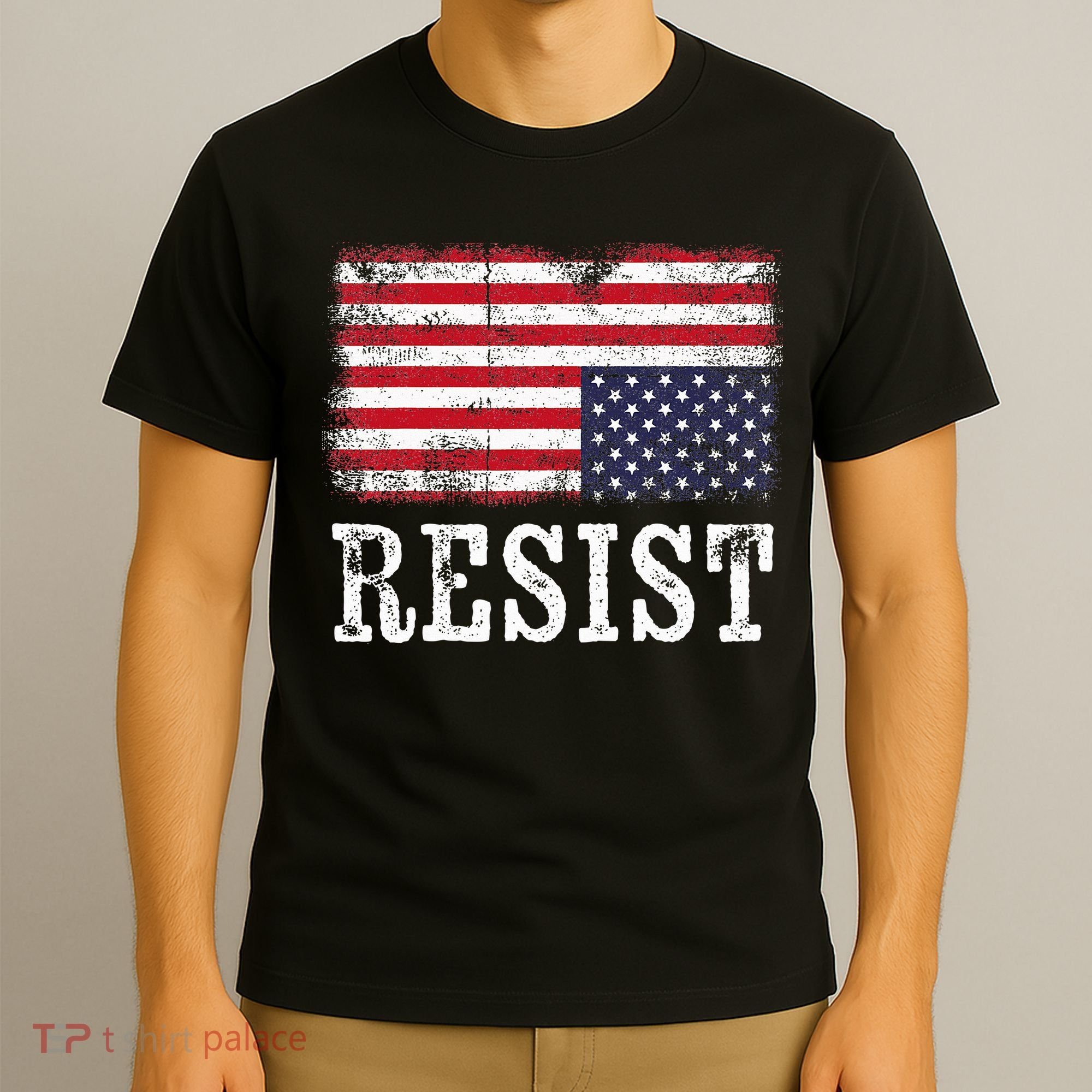 Upside Down American Flag Resist Distress United States Usa T-Shirt