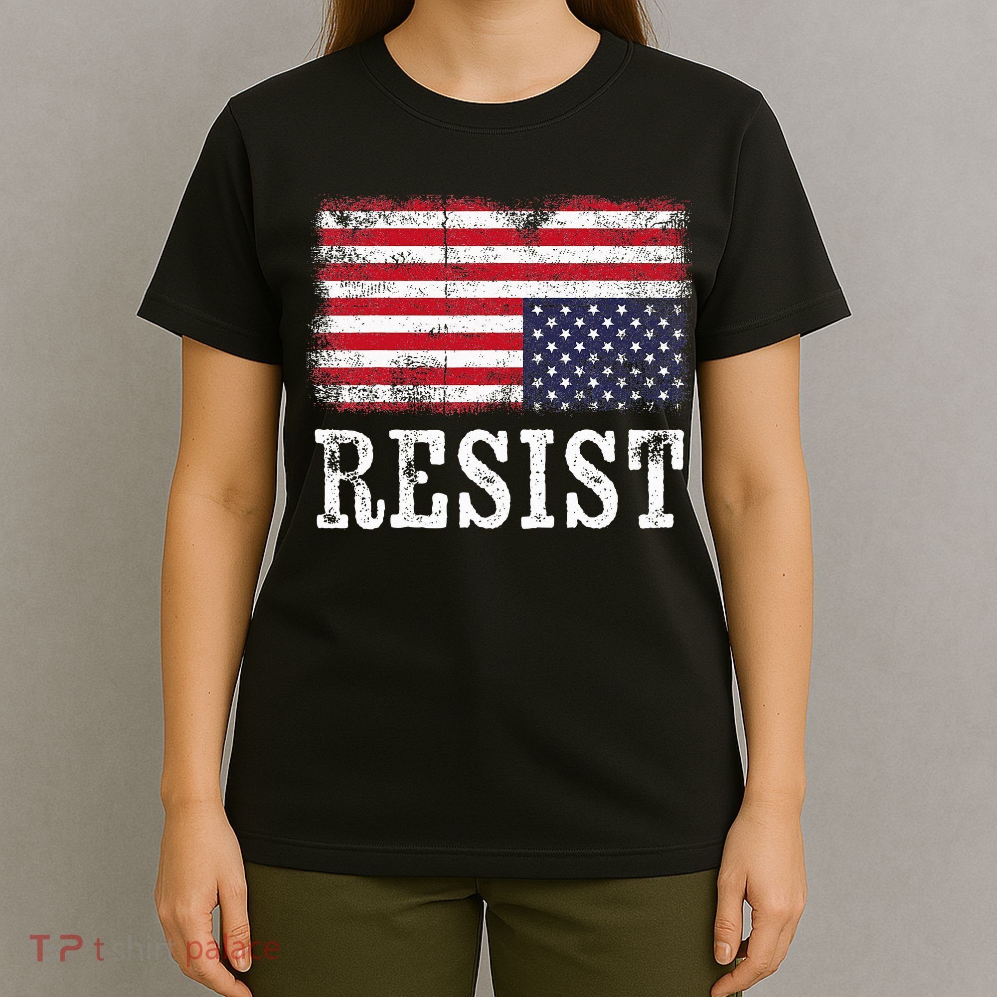 Upside Down American Flag Resist Distress United States Usa T-Shirt