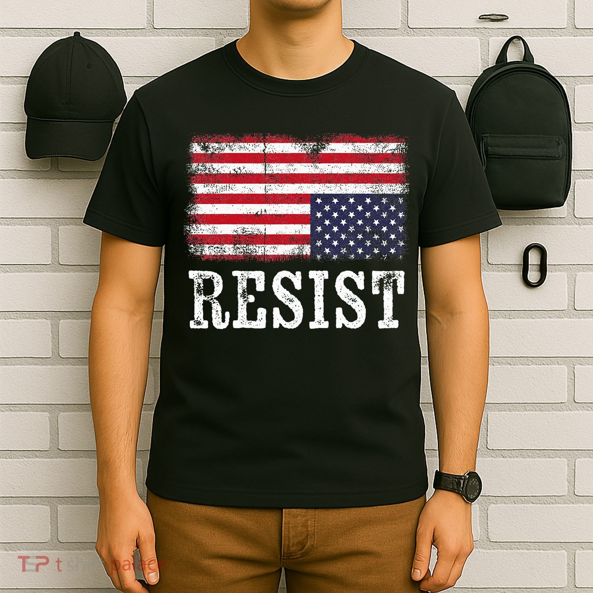 Upside Down American Flag Resist Distress United States Usa T-Shirt