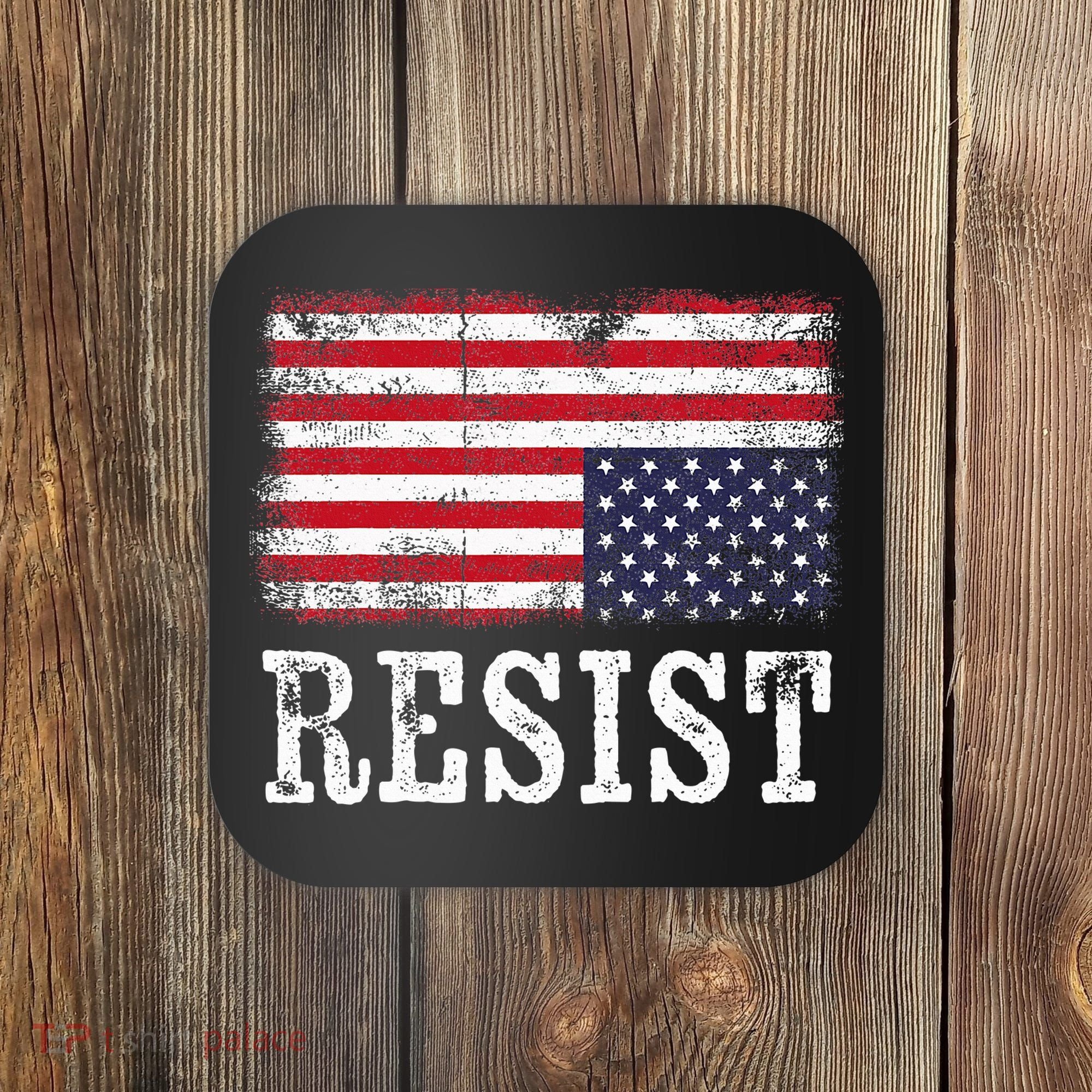 Upside Down American Flag Resist Distress United States Usa Coaster