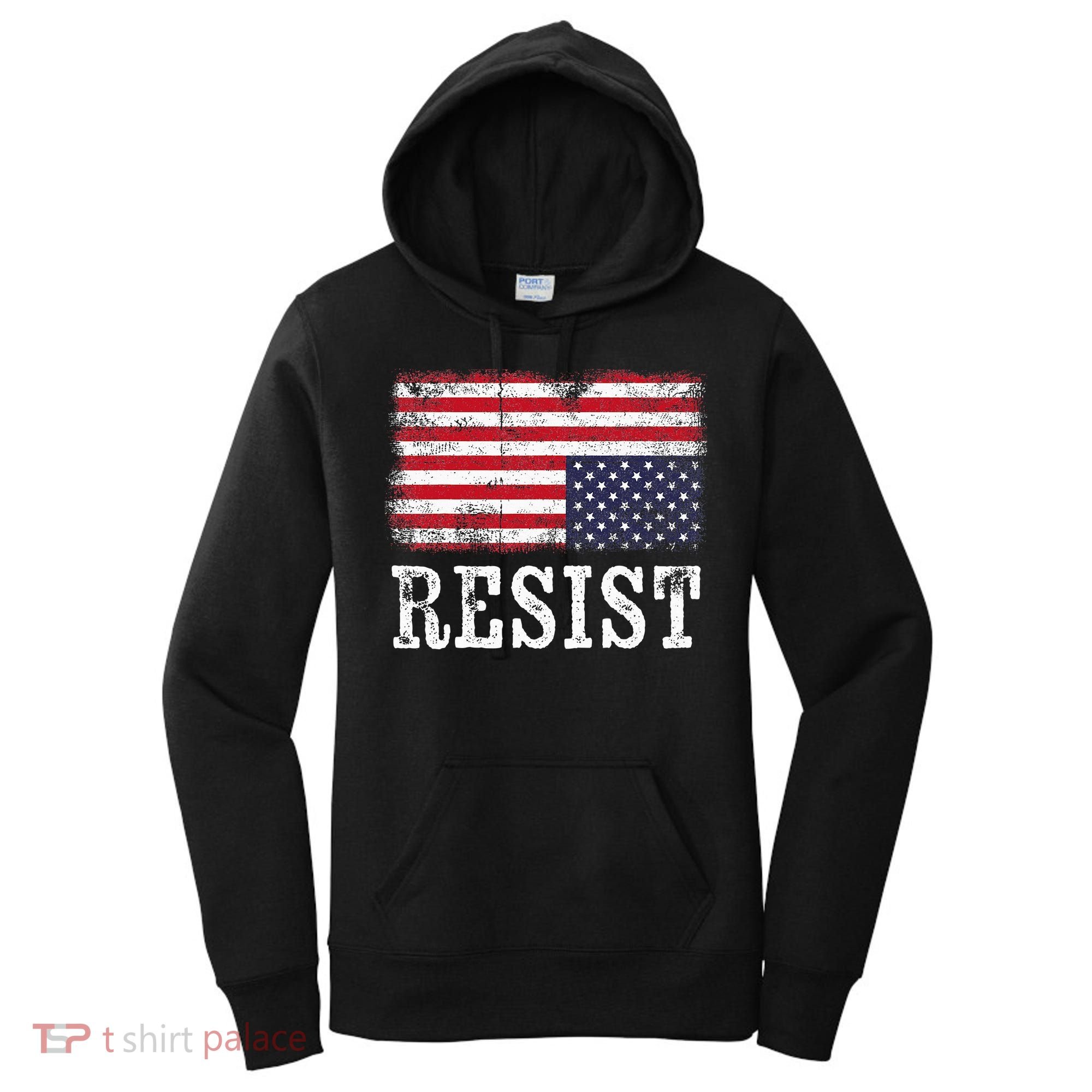 Upside Down American Flag Resist Distress United States Usa Women's Hoodie