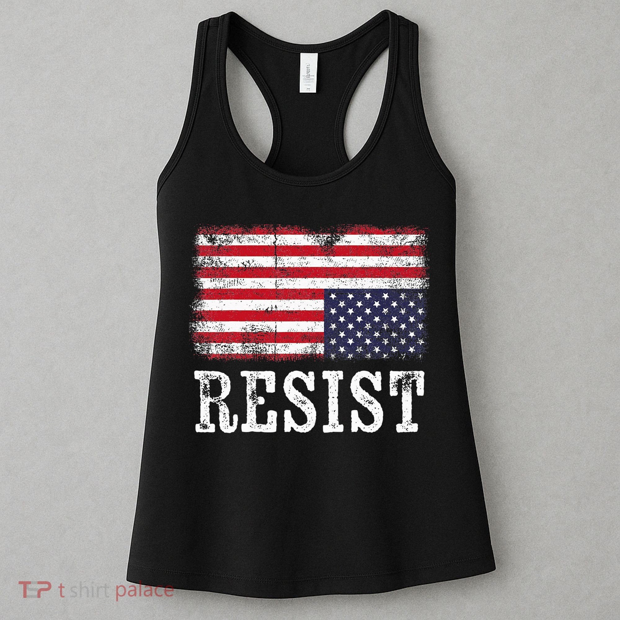 Upside Down American Flag Resist Distress United States Usa Women's Tank Top