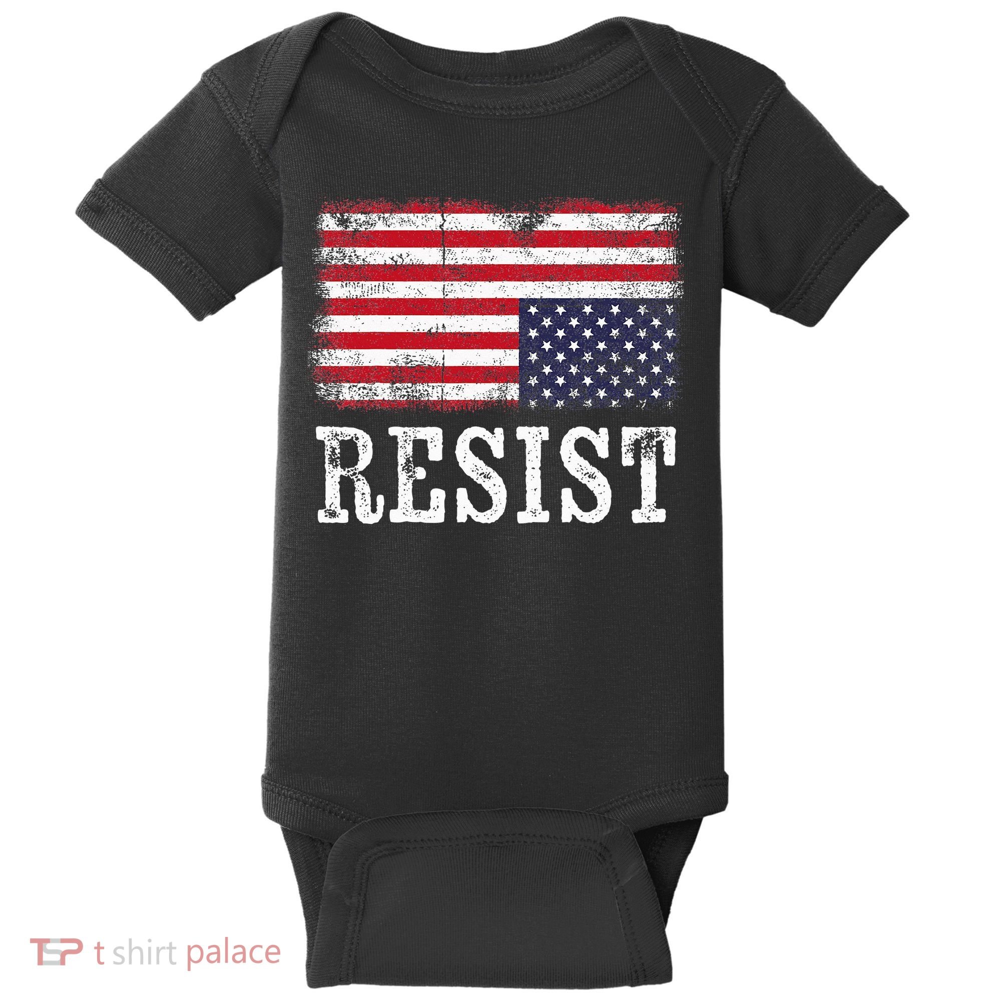 Upside Down American Flag Resist Distress United States Usa Baby Bodysuit