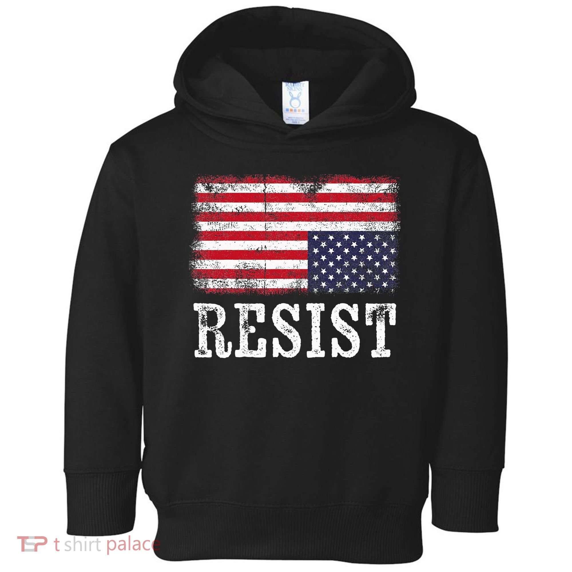 Upside Down American Flag Resist Distress United States Usa Toddler Hoodie