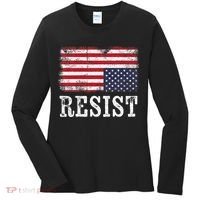 Upside Down American Flag Resist Distress United States Usa Women's Long Sleeve Shirt thumb 0