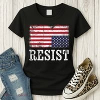 Upside Down American Flag Resist Distress United States Usa Women's T-Shirt thumb 3