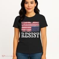 Upside Down American Flag Resist Distress United States Usa Women's T-Shirt thumb 4
