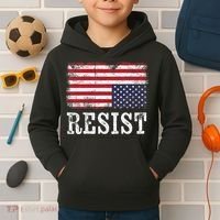 Upside Down American Flag Resist Distress United States Usa Kids Hoodie thumb 2