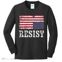 Upside Down American Flag Resist Distress United States Usa Kids Long Sleeve Shirt thumb 0