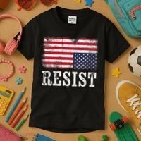 Upside Down American Flag Resist Distress United States Usa Kids T-Shirt thumb 3