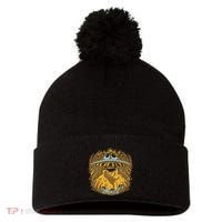 UFO Dinosaur Abduction Pom Pom 12in Knit Beanie thumb 0