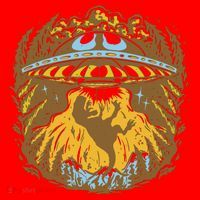 UFO Dinosaur Abduction Santa Hat thumb 1