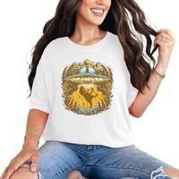 UFO Dinosaur Abduction Comfort Colors T-Shirt thumb 0