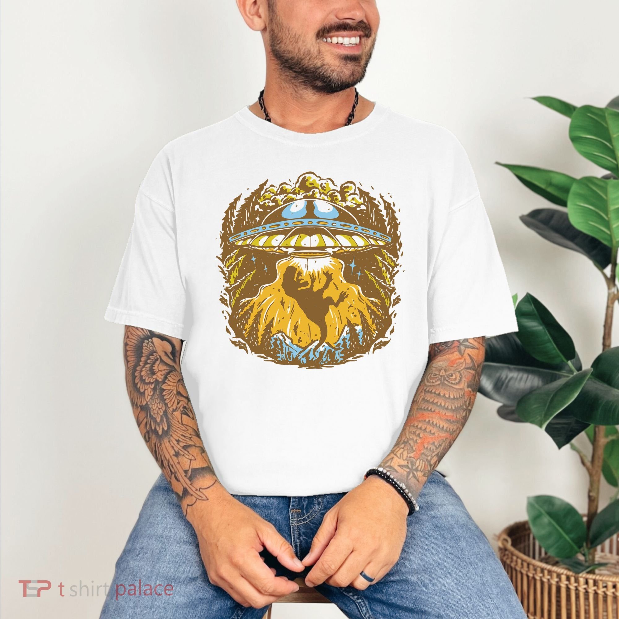 UFO Dinosaur Abduction Comfort Colors T-Shirt