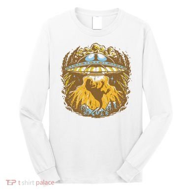 UFO Dinosaur Abduction Long Sleeve Shirt