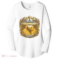 UFO Dinosaur Abduction Women's Perfect Tri Tunic Long Sleeve Shirt thumb 0