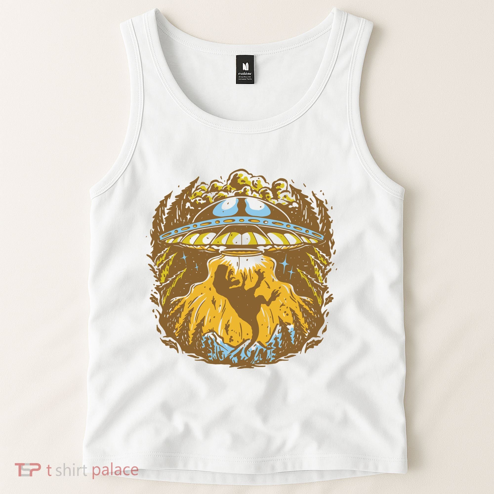 UFO Dinosaur Abduction Tank Top