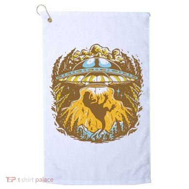 UFO Dinosaur Abduction Golf Towel