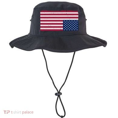 Upside Down American Flag Vintage Bucket Hat