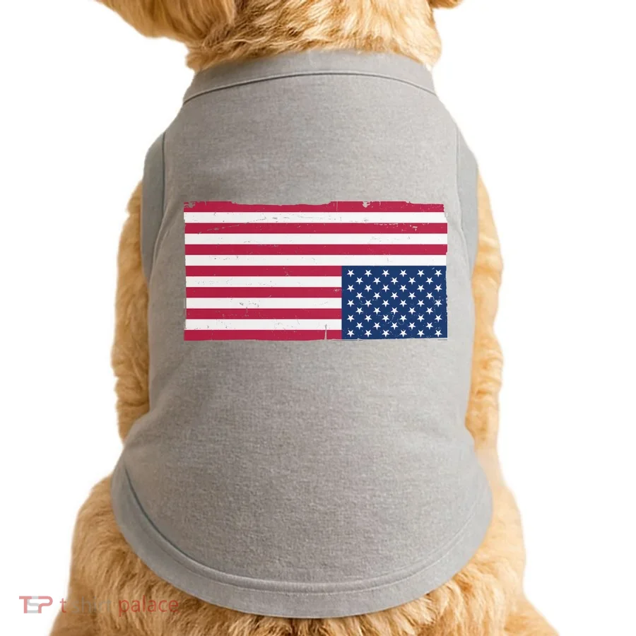 Upside Down American Flag Vintage Doggie Tank