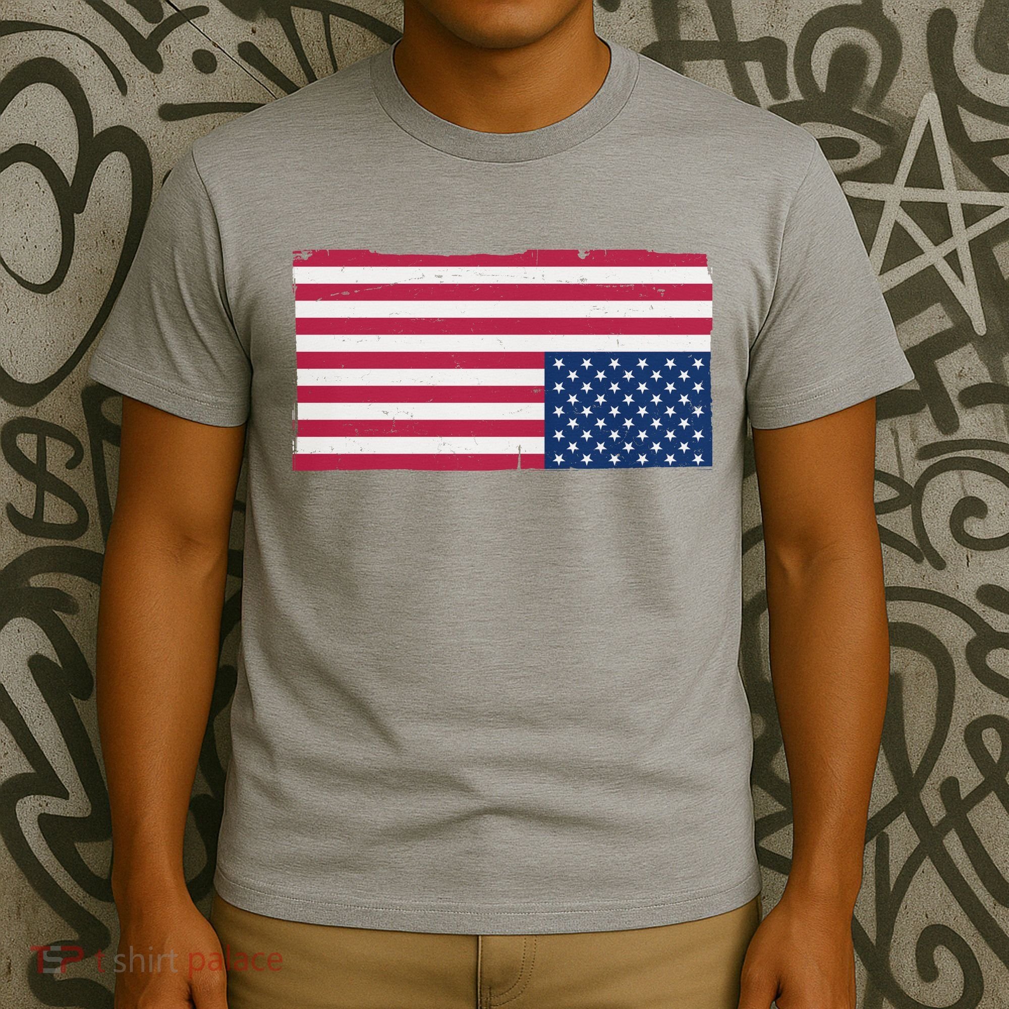 Upside Down American Flag Vintage T-Shirt