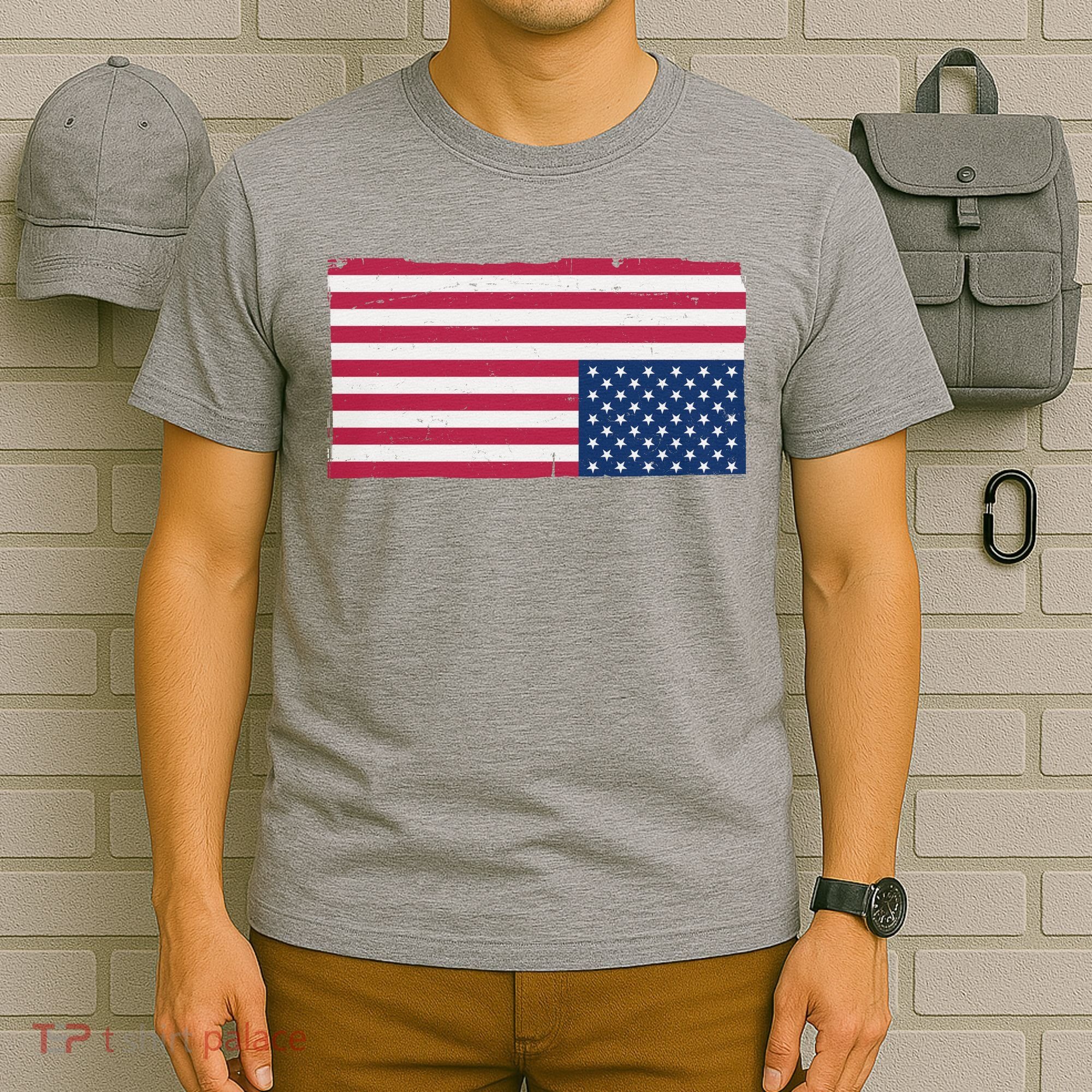 Upside Down American Flag Vintage T-Shirt