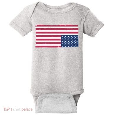 Upside Down American Flag Vintage Baby Bodysuit