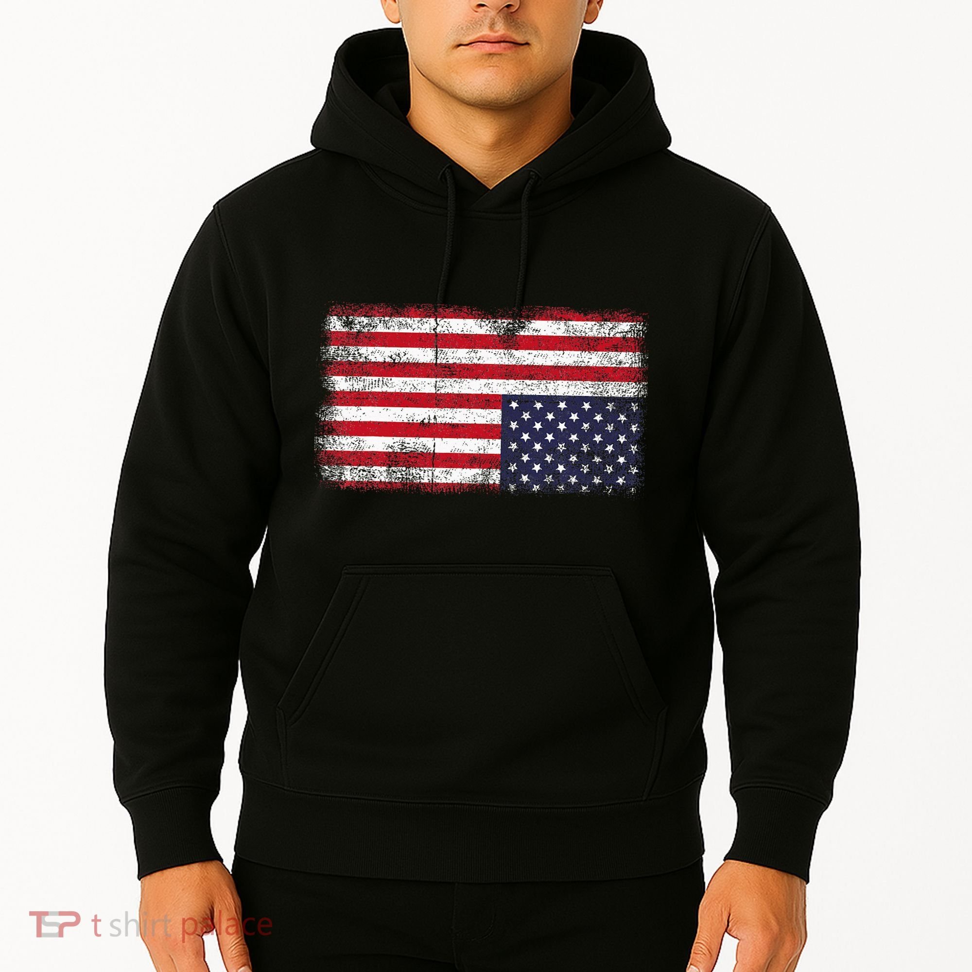 Upside Down American Flag Distress United States Usa Hoodie