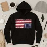 Upside Down American Flag Distress United States Usa Hoodie thumb 3