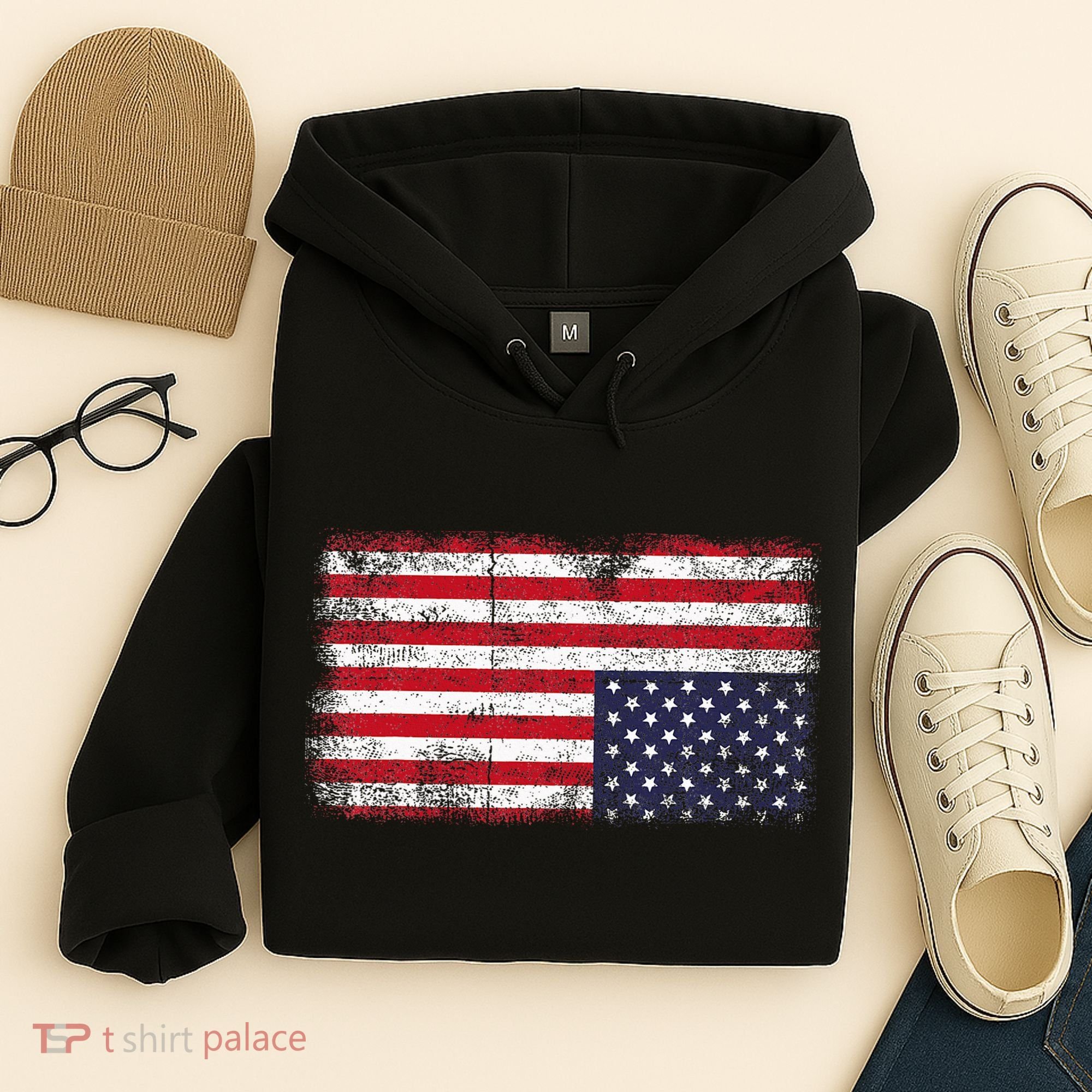 Upside Down American Flag Distress United States Usa Hoodie