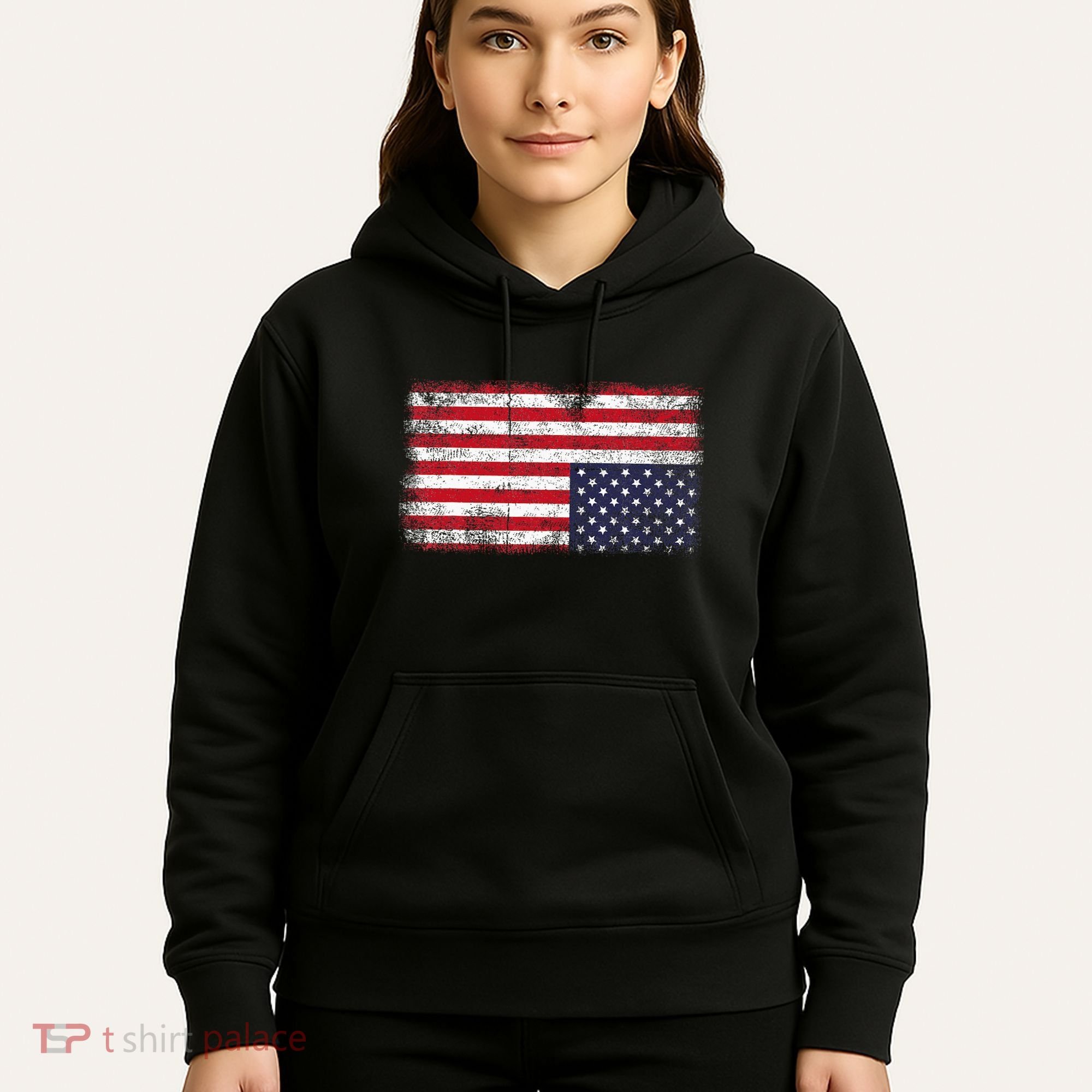 Upside Down American Flag Distress United States Usa Hoodie