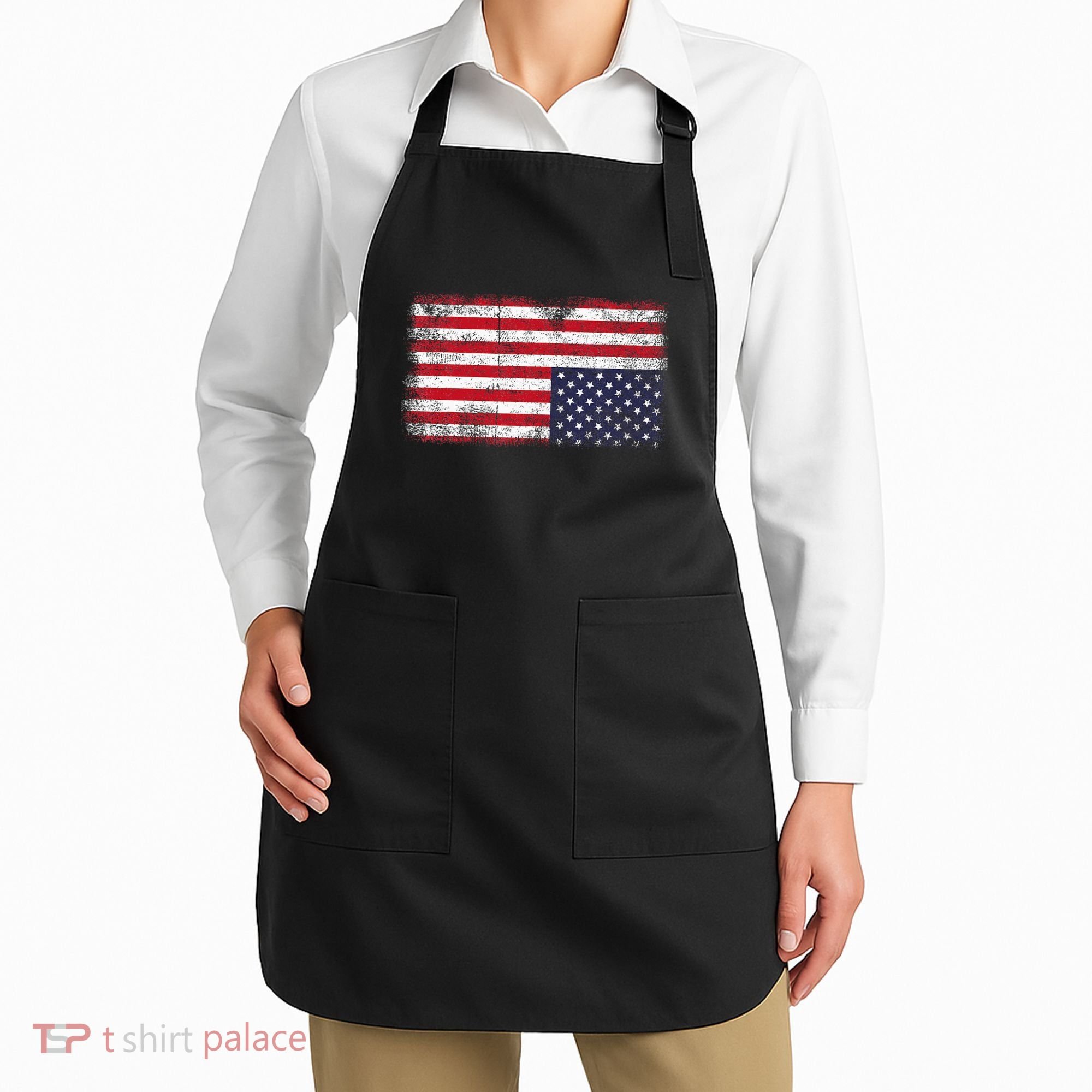 Upside Down American Flag Distress United States Usa Apron