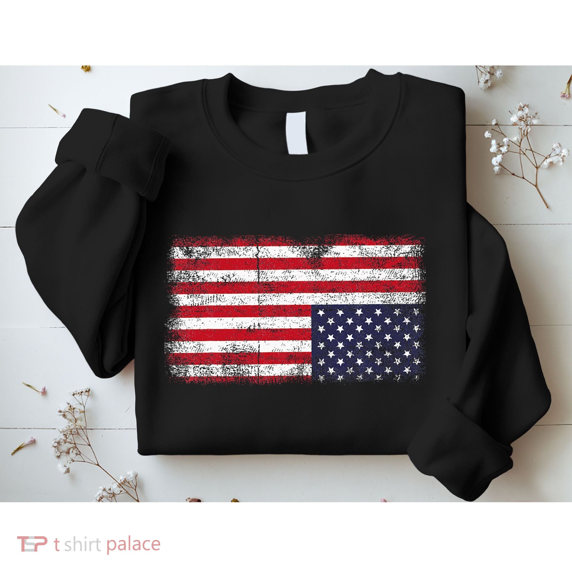 Upside Down American Flag Distress United States Usa Sweatshirt