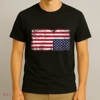 Upside Down American Flag Distress United States Usa T-Shirt thumb 3