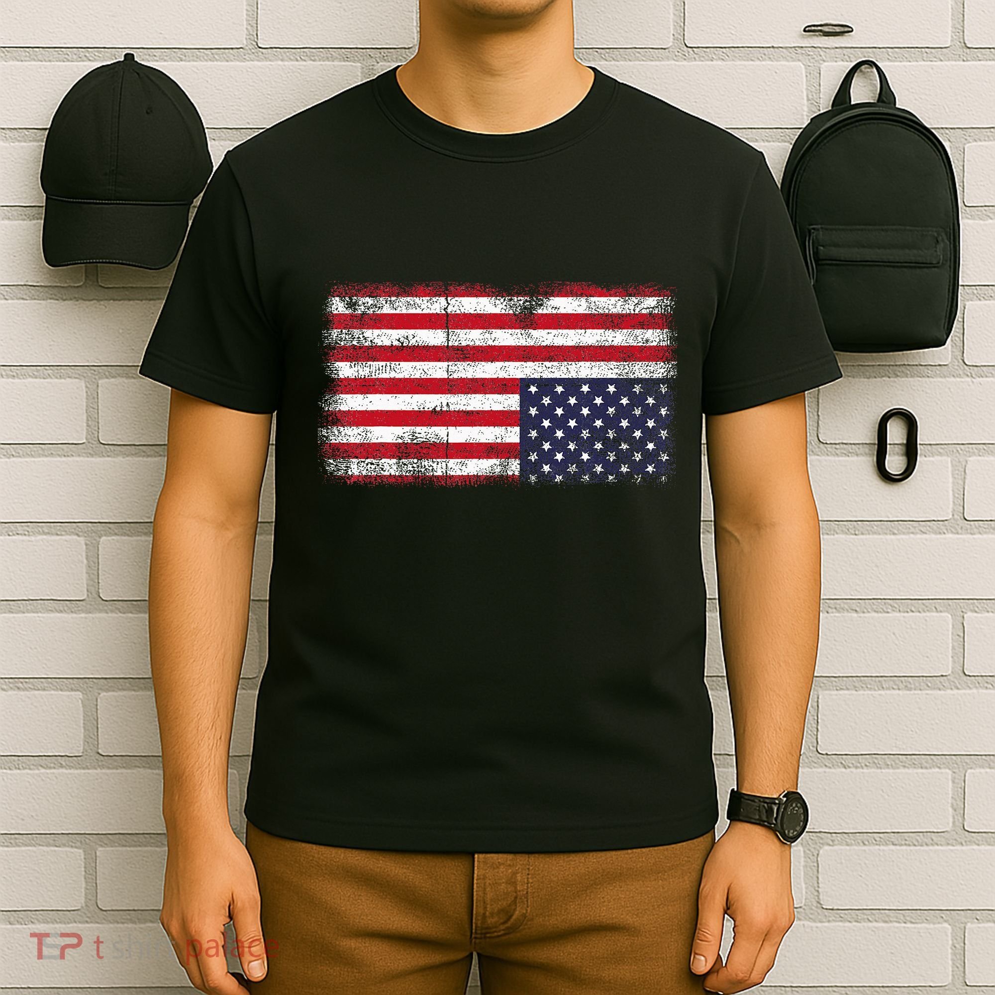 Upside Down American Flag Distress United States Usa T-Shirt