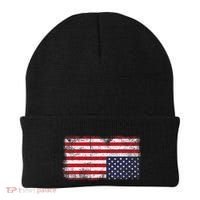 Upside Down American Flag Distress United States Usa Beanie thumb 0