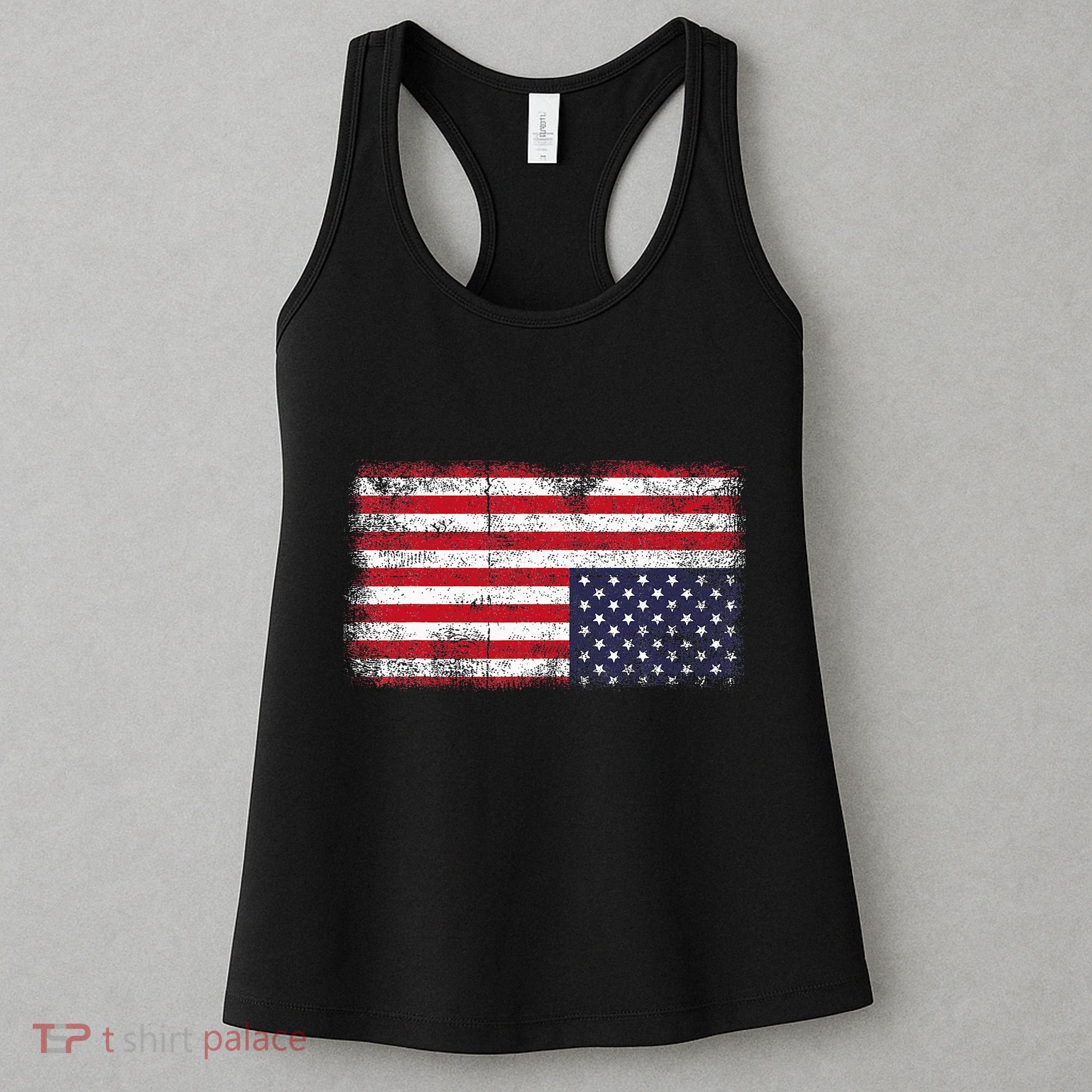 Upside Down American Flag Distress United States Usa Women's Tank Top